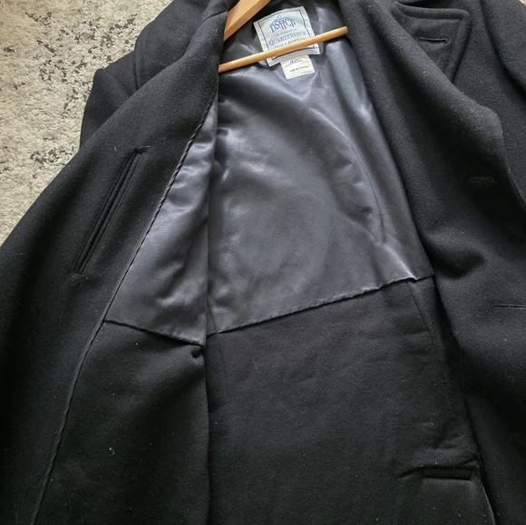 Vintage Quarterdeck U.S. Navy Man's Overcoat DSCP Wool Peacoat Men's 42L Black - Picture 5 of 8